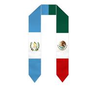 Écharpe de remise de diplômes aux couleurs du drapeau mexicain et du Michoacán, Guatemala et Mexique. Châle léger double face.