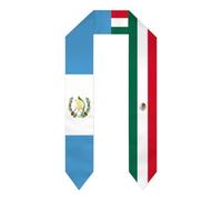 Écharpe de remise de diplômes du Guatemala et du Mexique (drapeau mexicain) - Longueur 183 cm (72 pouces) - Double face - Idéale pour les étudiants internationaux à l'étranger.