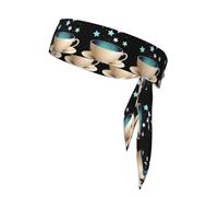 Écharpe de sport double face Motif étoiles WHJSSF dans une tasse de thé Doux et respirant Convient pour le yoga, la course à pied et le fitness