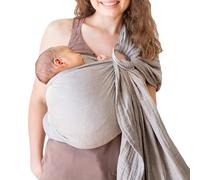 Écharpe de transport pour bébé, 100 % coton à double anneau, confortable pour maman, léger et respirant, écharpe pour bébé du nouveau-né au tout-petit (kaki/10 à 13,6 kg)