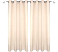 Echarpe déco Ellen Oeillets Opaque Lot de 2 - 140x145 cm Beige