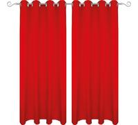 Echarpe déco Ellen Oeillets Opaque Lot de 2 - 140x145 cm Rouge