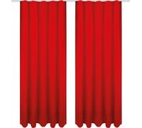 Echarpe déco Ellen ruban universel opaque pack de 2 - 140x145 cm rouge