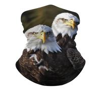 Écharpe Demi-Visage Aigle à tête Blanche Ultra-Douce Décoration faciale Élastique Gaiter pour Vélo Yoga 26X30cm