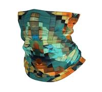 Écharpe Demi-Visage Art géométrique aztèque amérindien Style Marron Bleu Élastique Protection du Visage Anti-Solaire Bandana pour Sports Ski 26X30cm