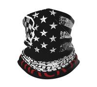 Écharpe Demi-Visage Courses sur Piste De Terre avec Drapeau Américain Imprimé Bande De Cheveux Respirant Echarpe Gaiter pour Sports Cyclisme Course À Pied