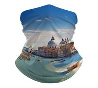 Écharpe Demi-Visage Grand Canal en Italie Multi-Usage Chapeaux Demi-Visage Séchage Rapide Cache-Col pour Extérieur Vélo 26X30cm
