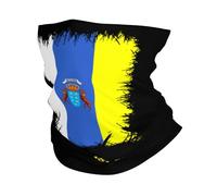 Écharpe Demi-Visage Îles Canaries, Drapeau des Canariens Élastique Chapeaux Demi-Visage Étanche À La Poussière Bandana pour Vélo Homme Sports