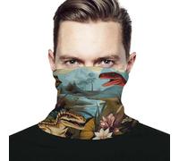 Écharpe Demi-Visage L'ère des Dinosaures Séchage Rapide Protection du Visage Unisexe Headwrap pour Randonnée Adulte 26X30cm