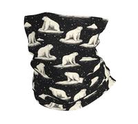 Écharpe Demi-Visage Ours Blanc du pôle Nord imprimé Noir Multifonctionnel Bande de Cheveux Ultra-Douce Cache-Col pour Cyclisme Jogging 26X30cm
