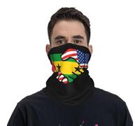 Écharpe Demi-Visage Sao Tomé-Et-Principe Drapeau Américain Amitié USA Ultra-Douce Écharpe Tube Élastique Bandeaux pour Randonnée Adulte Sports