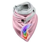 Echarpe Desigual Femme, ÉCharpe Hiver Femme Chaude Coton Imprimé Plumes BoutonnéE Confortable ÉLéGante Tendance Mode Douceur Polyvalente Accessoire