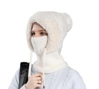 Écharpe d'hiver chaude 2 en 1 pour femme avec doublure en peluche pour activités de plein air, blanc, taille unique