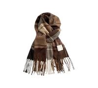 Écharpe d'hiver élégante marron d'hiver réversible chaude à carreaux - Écharpe longue colorée - Grande écharpe en gaze - Pour femme - Beige à carreaux - Été - Pour homme et femme