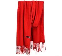 Écharpe d'hiver en imitation cachemire pour femme - Tissu doux et léger avec franges - Isolation respirante pour la saison froide (rouge)