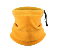 Écharpe d'hiver pour femme, cache-cou doux, couleur unie, cordon de serrage, équipement de cou en polaire pour le cyclisme, jaune, A