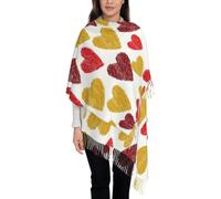 Écharpe D'Hiver Pour Femme, Écharpe De Couverture Chaude À Tricotée Pour L'Hiver, Chaudes Gland Graffiti D'Amour Dessiné À La Main Couverture Laine Accessoires Châle La Mode Pour Femmes