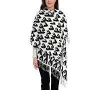 Écharpe D'Hiver Pour Femme, Écharpe De Couverture Chaude À Tricotée Pour L'Hiver, Chaudes Gland Graffiti D'Amour Dessiné À La Main Couverture Laine Accessoires Châle La Mode Pour Femmes