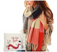 Écharpe D'hiver pour Femme Echarpe en Cachemire Britannique Couverture Chaude Châle en Cachemire Écharpe à Carreaux Femme Cadeau Secret de Noël pour Femme Coffret Cadeau D'écharpe (en boîte)