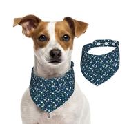 Écharpe double face en coton avec imprimé herbe et colombe - Accessoire d'hiver doux et élégant pour chiens et chats