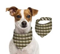 Écharpe double face en coton avec imprimé herbe et colombe - Accessoire d'hiver doux et élégant pour chiens et chats