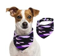 Écharpe double face en coton imprimé camouflage américain violet pour animaux de compagnie