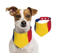 Écharpe double face en coton imprimé drapeau de la Roumanie douce et élégante pour chiens et chats