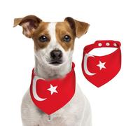 Écharpe double face en coton imprimé drapeau de la Turquie pour animal domestique Accessoire doux et élégant pour l'hiver