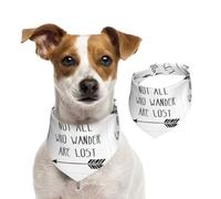 Écharpe double face en coton imprimé « Not All Who Wander Are Lost » - Accessoire d'hiver doux et élégant pour chiens et chats