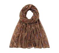 Echarpe Douce Et Chaude Femme Echarpe Marron Femme Femmes mode impression tête écharpe léger cou foulards cheveux mousseline de soie foulards Carré Soie Femme Echarpe Femme (Coffee, One Size)