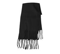 Écharpe douce pour femme Couleur unie Foulard avec style paresseux Doux et Solide Couleur Grand Pull Cheveux Chaud Écharpe Gants avec écharpe pour homme, Noir , A