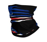 Écharpe Drapeau Américain Et Drapeau du Cap-Vert Balaclava Multifonction Cache Cou Antidérapant Couvre-Chef pour Adulte Jogging Cyclisme 25X50Cm