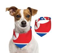 Écharpe drapeau de la Corée du Nord pour animal domestique, bandanas pour chien, printemps été, écharpe en coton doux, accessoires réglables pour petit, moyen, grand, fille, garçon, chiot, taille M