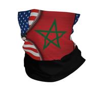 Écharpe Drapeau des États-Unis, De L'Amérique Et du Maroc Cache Cou Durable Couvre-Chef Respirant Décoration Faciale pour Cyclisme Adulte Randonnée 25X50CM