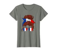 Écharpe drapeau france femme lunettes de soleil drapeau france fi T-Shirt
