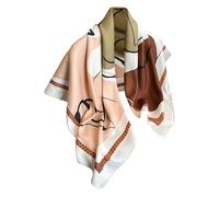Écharpe élégante en sergé à imprimé géométrique châle léger et Polyvalent pour Un stylé Autour du Cou et protéger du Soleil (White, One Size)