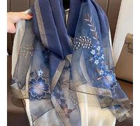 Écharpe élégante pour femme, châle léger brodé à la main pour printemps/automne, adapté aux trajets domicile-travail des cols blancs, style mature polyvalent pour cheongsam Laine