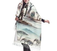 Echarpe Éléphants D'Afrique Foulard Echarpe Pour Fête Plage