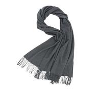 Écharpe en cachemire tissée pour femme - Douce - Pashmina - Foulards non pelucheux à l'huile, gris, taille unique
