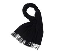 Écharpe en cachemire tissée pour femme - Douce - Pashmina - Foulards non pelucheux à l'huile, Noir , taille unique