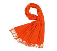 Écharpe en cachemire tissée pour femme - Douce - Pashmina - Foulards non pelucheux à l'huile, Orange, taille unique