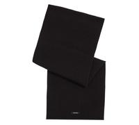 Echarpe en coton noire unie avec patch brodé du nom de la marque