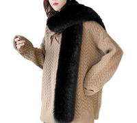 Écharpe en fausse fourrure Stola pour femme - Long châle en fourrure artificielle - 180 cm - Col en fausse fourrure de renard - Châle d'hiver - Châle de mariage - Étole de mariée - Col en fourrure