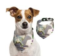 Écharpe en forme de statue de dinosaure en bois pour animal domestique, bandanas pour chien, printemps, été, écharpe réglable en coton doux pour chiot, taille S, M, L