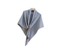 Écharpe en laine mélangée chaude pour l'automne et l'hiver - Capelet triangulaire multifonction avec fermoir en cuir, gris, taille unique