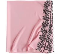 Écharpe en polyester respirant pour femme avec broderie florale et détails raffinés pour une superposition et une couverture sans effort (I)