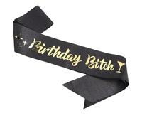 Écharpe en satin noir et doré à paillettes pour anniversaire de fille, écharpe It's My Birthday Bitches, fournitures de fête d'anniversaire pour femme, décoration de fête