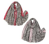 Écharpe En Soie Imprimé Léopard 2 Pièces, Ruban Vintage, Ruban Rectangulaire, Ruban Chaud, Écharpe De Mode, Écharpe Légère