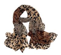 Écharpe en soie pour femme - Bande d'impression de taille - Foulard multi-usages - Écharpe léopard en soie - Pour femme - Peindre - Tendance - Pour femme - Écharpe surdimensionnée avec motif léopard -