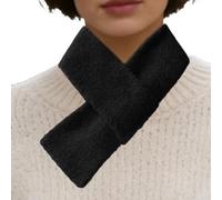 Écharpe en tricot - Cache-cou tricoté | Écharpe courte d'extérieur | Pour temps froid, automne, Noël, vacances, soirée, voyage, ski, neige, femme, mère, adolescente, Noir , Refer to description